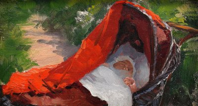 Duerme tan dulce - bebé en cochecito de Fanny Brate
